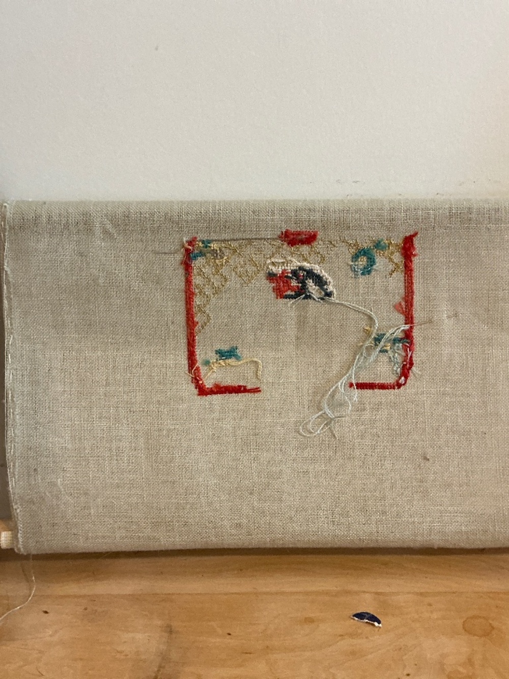 Needlepoint Scroll Frame Wood 15x7.5 inches.